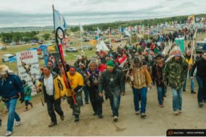 Native American protesters seeking to halt construction of the Dakota Access pipeline near the Standing Rock Sioux reservation. Credit: Reuters